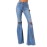 Sky Blue High Waisted Distressed Flare Jeans