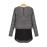 Heather Grey Sweatshirt with Black Chiffon Hem
